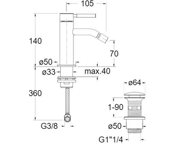 PIX CRIPX320 - Single handle bidet mixer by CRISTINA Rubinetterie - view 3